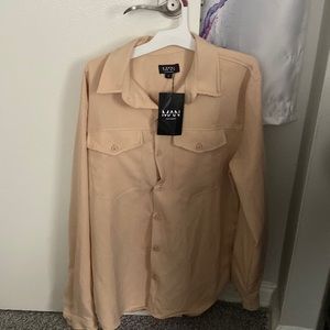Boohoo man cream casual button up